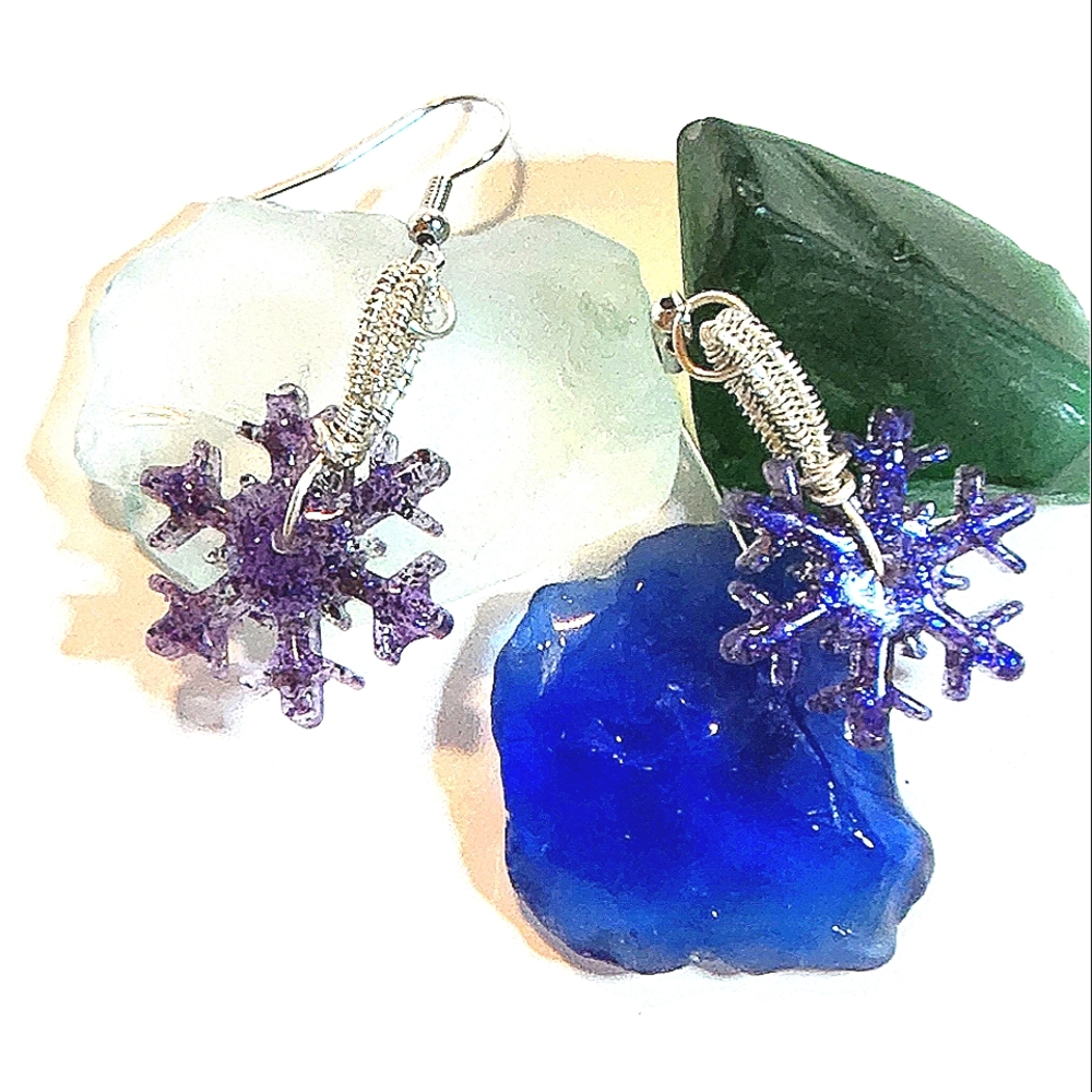 Sterling Silver Snowflake Earrings Custom Made